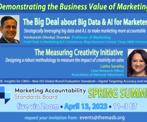 MASB Spring Summit: Demonstrating the Business Value of Marketing